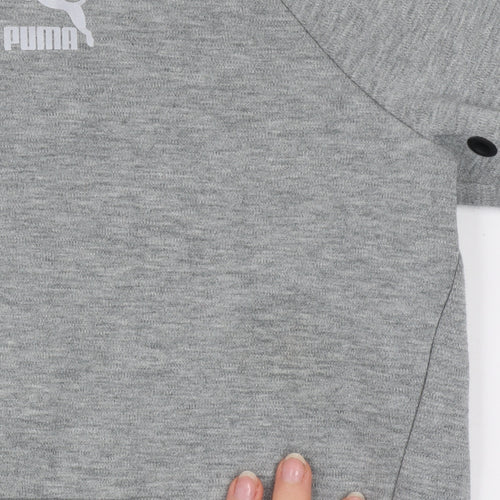 Puma Men's Grey Full Zip Hooded Track Jacket Size M