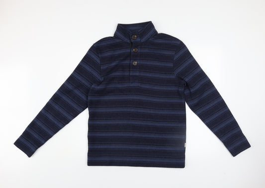 Rohan Men’s Blue Striped Henley Sweatshirt Size S