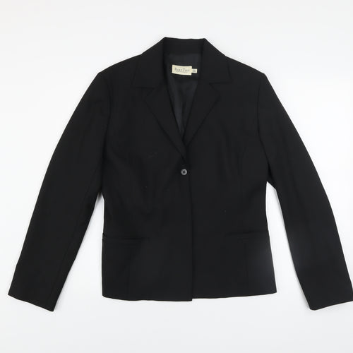 Part Two Women's Black Single-Breasted Blazer UK 14 Tailored Jacket