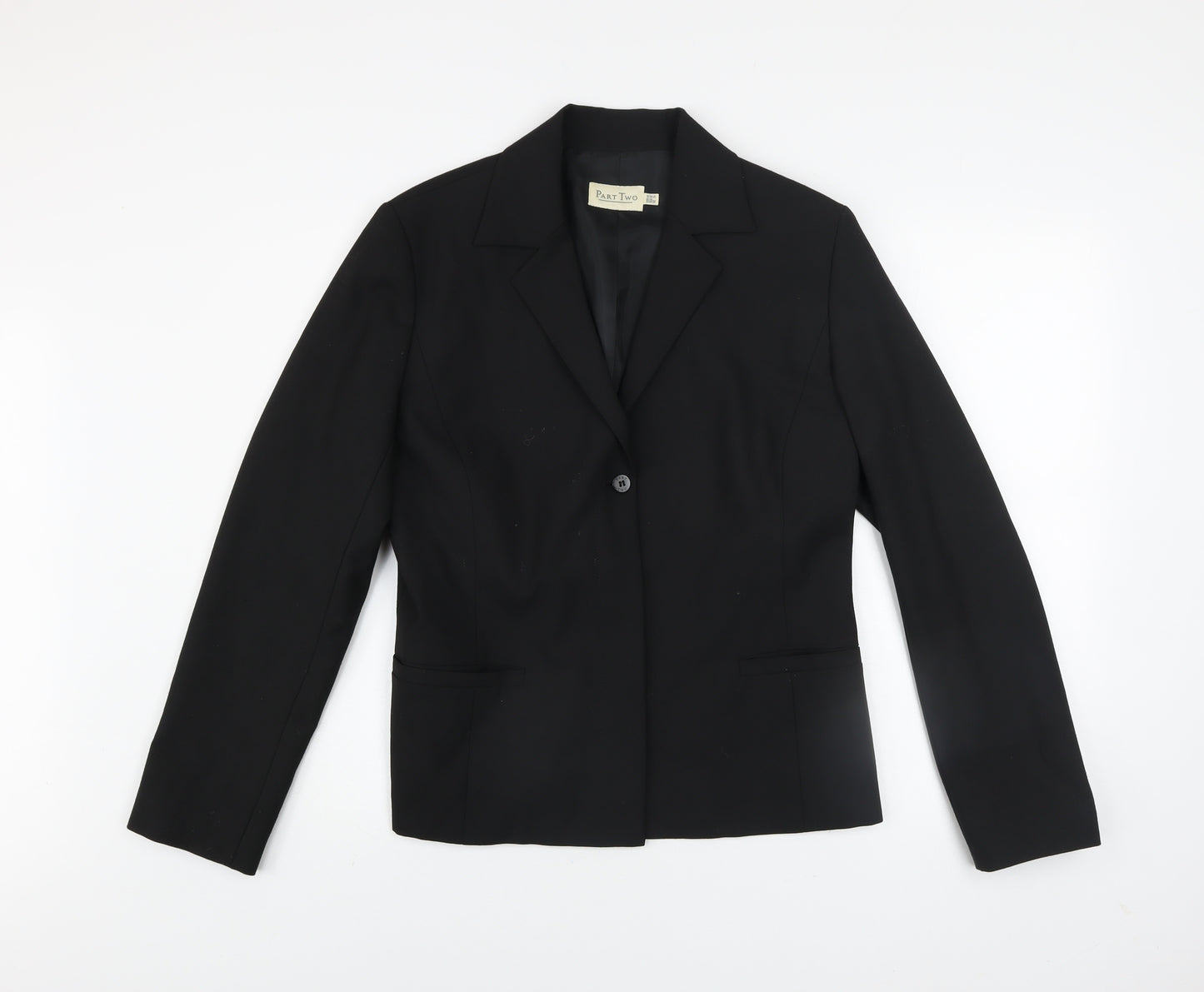 Part Two Women's Black Single-Breasted Blazer UK 14 Tailored Jacket