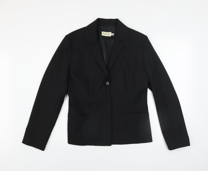 Part Two Women's Black Single-Breasted Blazer UK 14 Tailored Jacket
