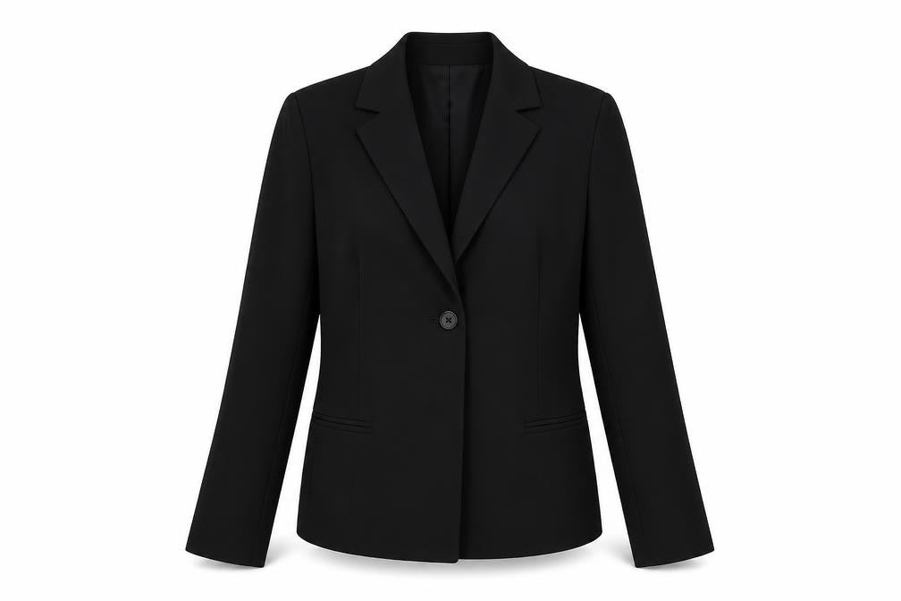 Front view of Part Two Women's Black Single-Breasted Blazer UK 14 Tailored Jacket