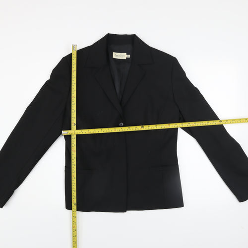Part Two Women's Black Single-Breasted Blazer UK 14 Tailored Jacket