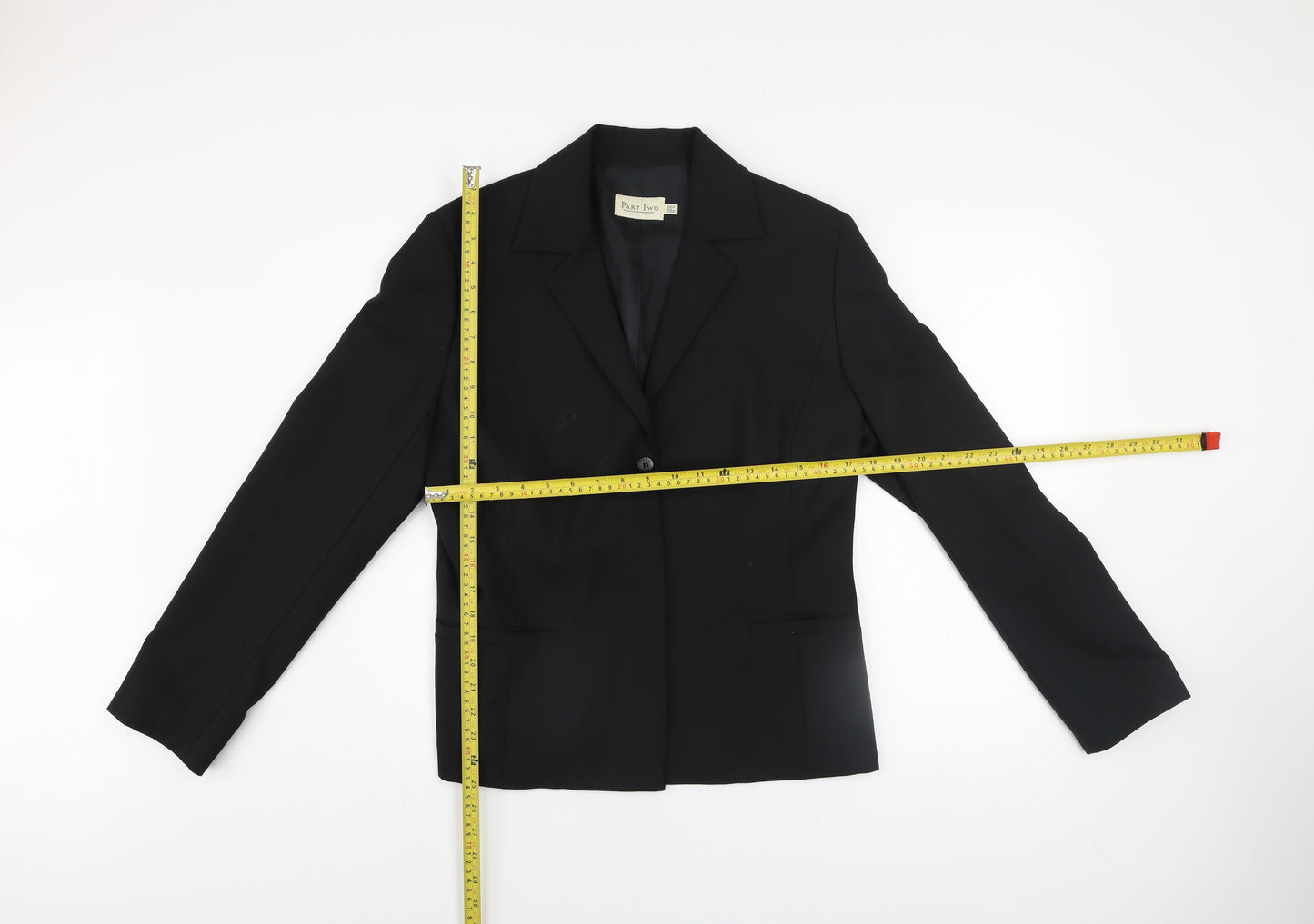 Part Two Women's Black Single-Breasted Blazer UK 14 Tailored Jacket