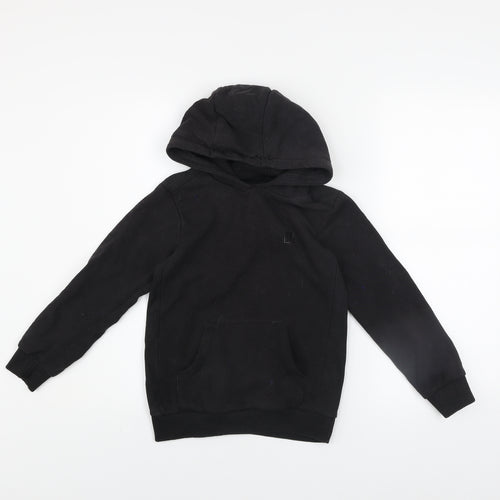 Matalan Boys Black Pullover Hoodie Age 8 Years Cotton Blend Fleece