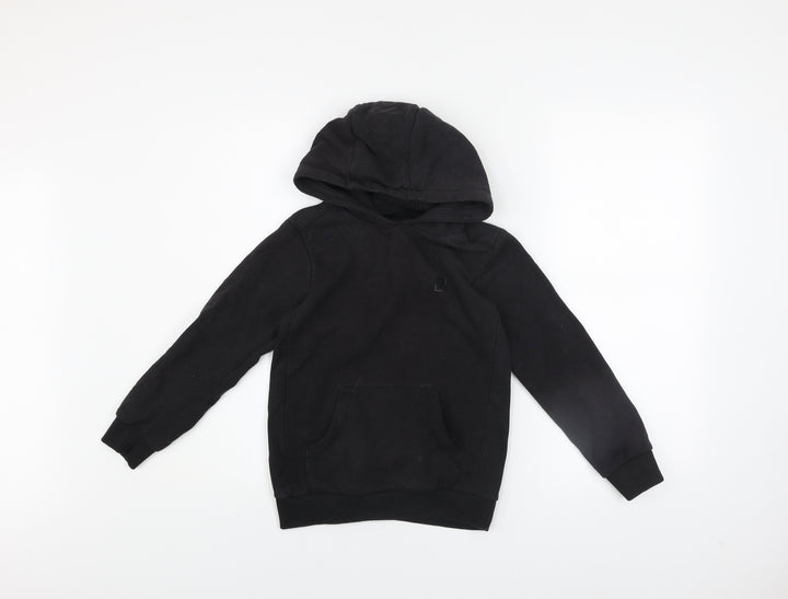 Matalan Boys Black Pullover Hoodie Age 8 Years Cotton Blend Fleece