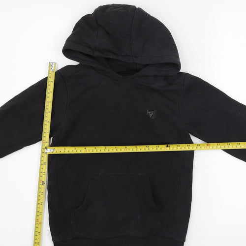 Matalan Boys Black Pullover Hoodie Age 8 Years Cotton Blend Fleece