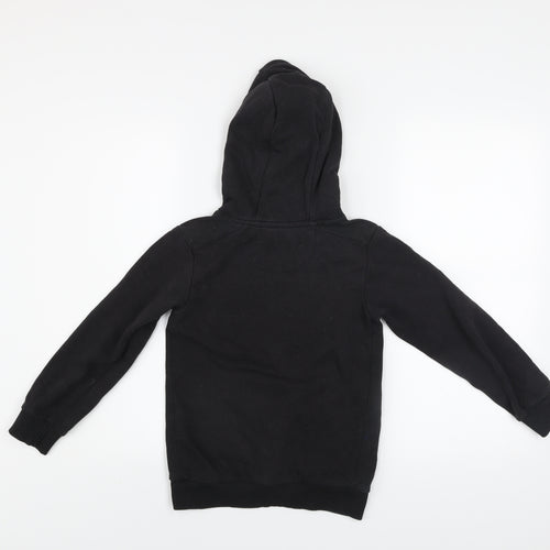 Matalan Boys Black Pullover Hoodie Age 8 Years Cotton Blend Fleece