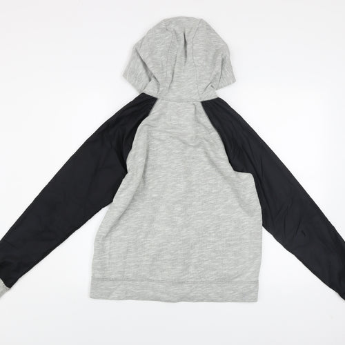 Abercrombie Kids Boys Grey Hooded Full Zip Jacket 15-16 Years Cotton Blend