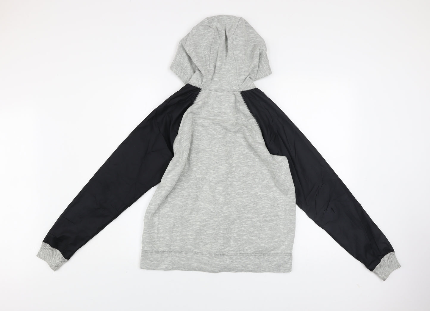 Abercrombie Kids Boys Grey Hooded Full Zip Jacket 15-16 Years Cotton Blend