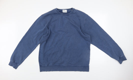 Colorful Standard Men's Blue XL Classic Crew Neck Cotton Sweatshirt