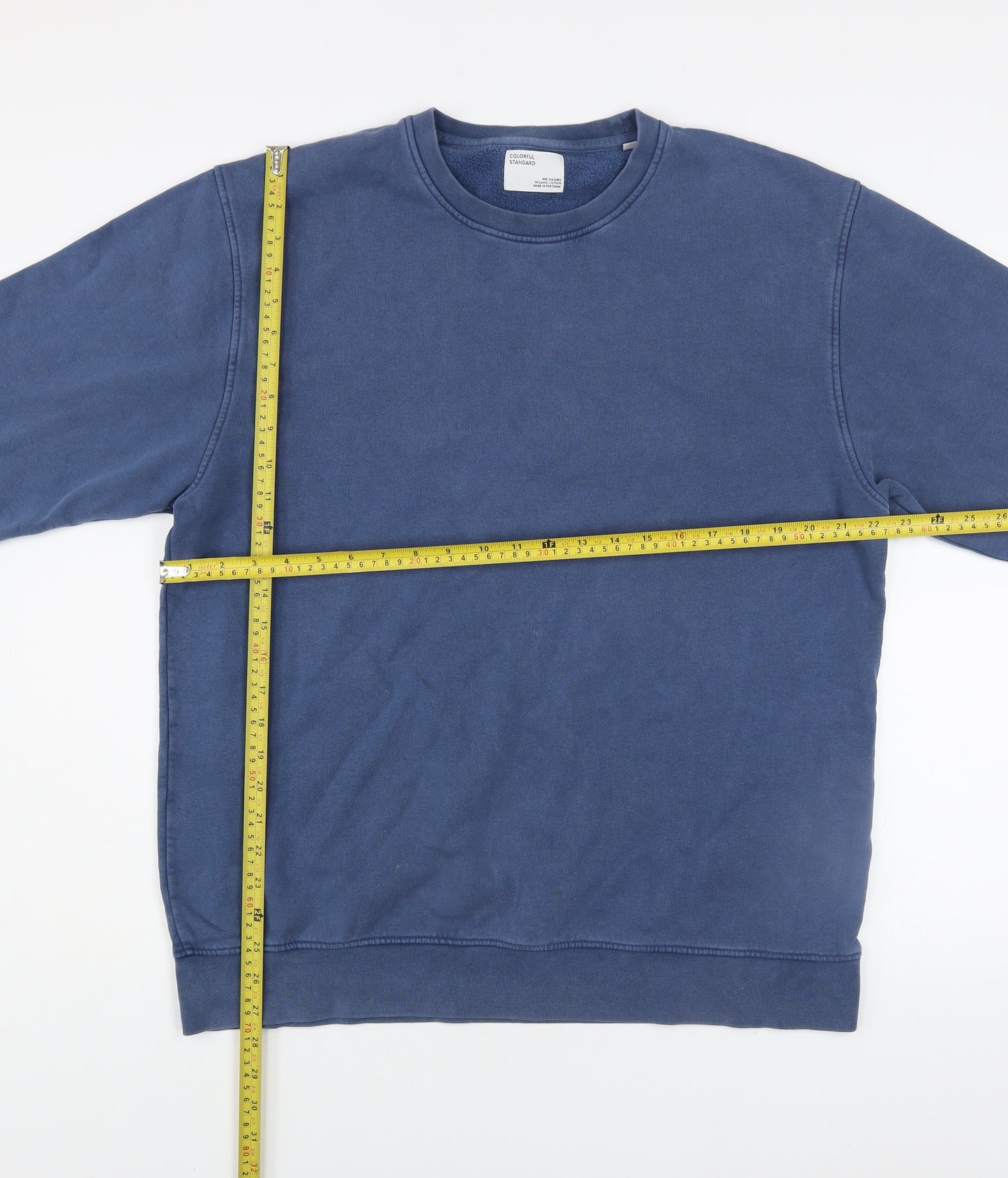 Colorful Standard Men's Blue XL Classic Crew Neck Cotton Sweatshirt