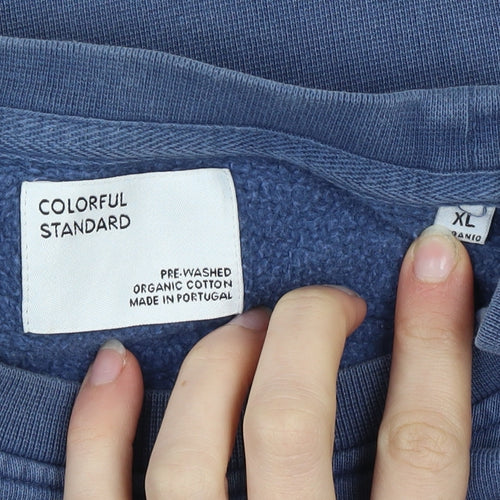 Colorful Standard Men's Blue XL Classic Crew Neck Cotton Sweatshirt