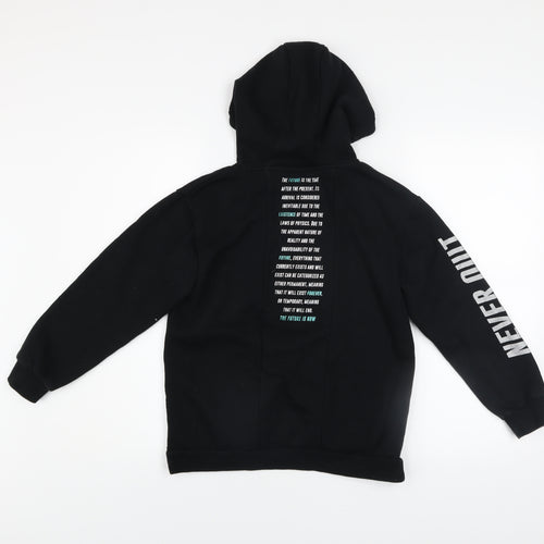 Primark Boys Black Future Generation Pullover Hoodie 9-10 Years Graphic