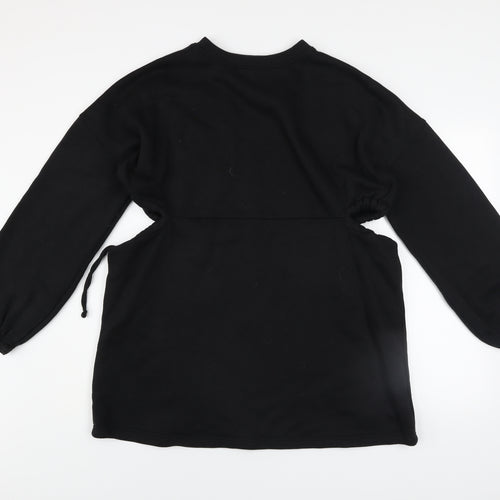 Nasty Gal Women’s Black T-Shirt Dress Size 8 Long Sleeve Casual Jersey