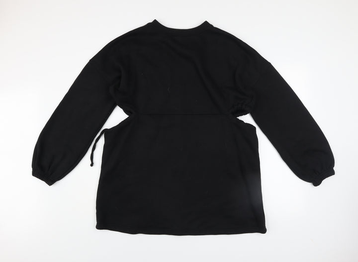 Nasty Gal Women’s Black T-Shirt Dress Size 8 Long Sleeve Casual Jersey