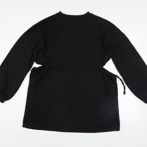 Nasty Gal Women’s Black T-Shirt Dress Size 8 Long Sleeve Casual Jersey
