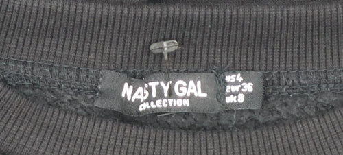 Nasty Gal Women’s Black T-Shirt Dress Size 8 Long Sleeve Casual Jersey