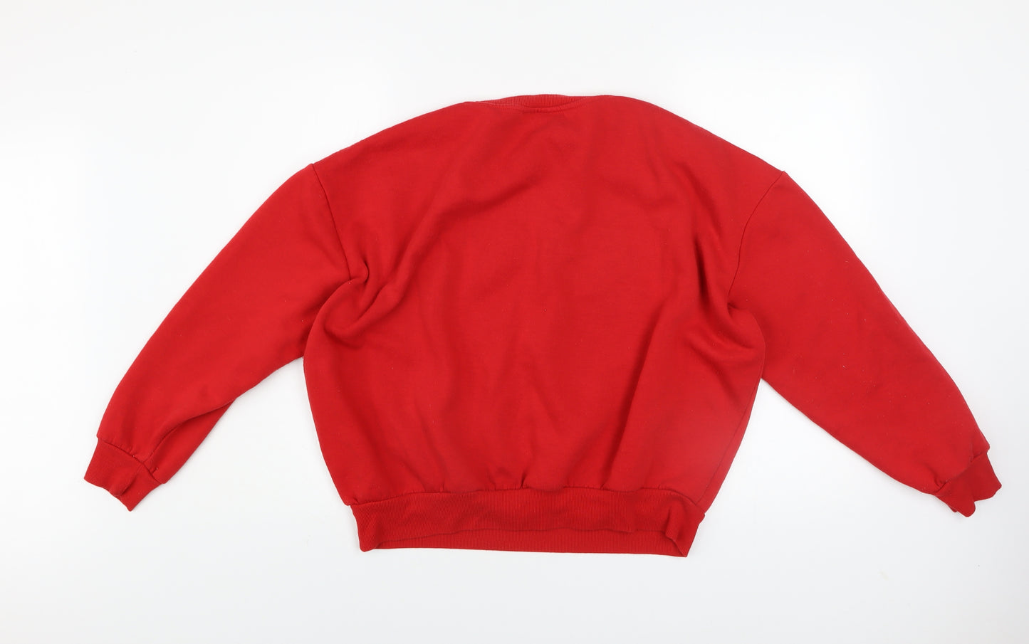 Disney Women Red Mickey Mouse Pullover Sweatshirt L 14/16