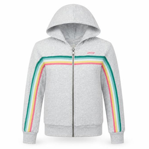 Levi's Girls Grey Rainbow Stripe Hoodie Track Jacket 14 Years
