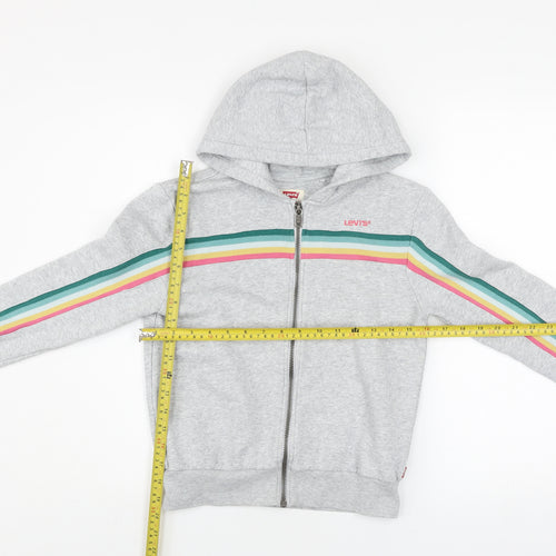 Levi's Girls Grey Rainbow Stripe Hoodie Track Jacket 14 Years