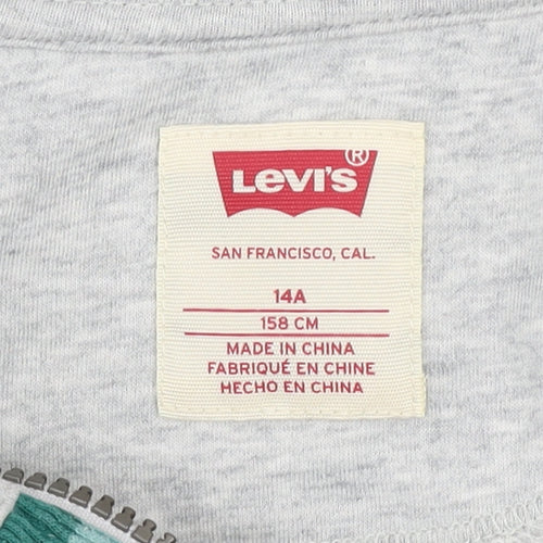 Levi's Girls Grey Rainbow Stripe Hoodie Track Jacket 14 Years