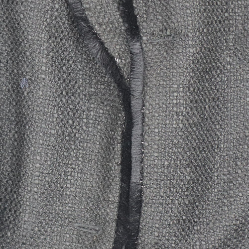 Wallis Womens Black Tweed Blazer Jacket UK 16 Classic Style