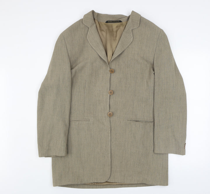 Marks and Spencer Women Brown Size 16 Classic Single-Breasted Blazer