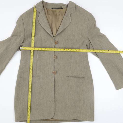 Marks and Spencer Women Brown Size 16 Classic Single-Breasted Blazer