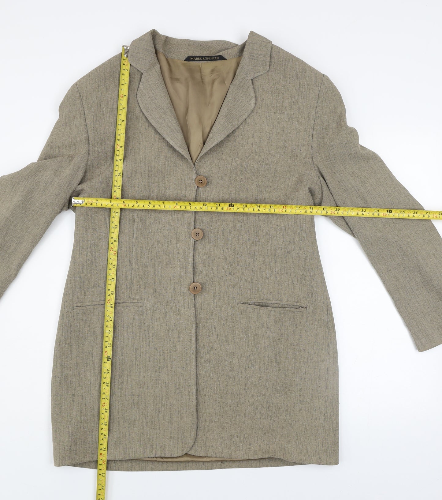 Marks and Spencer Women Brown Size 16 Classic Single-Breasted Blazer