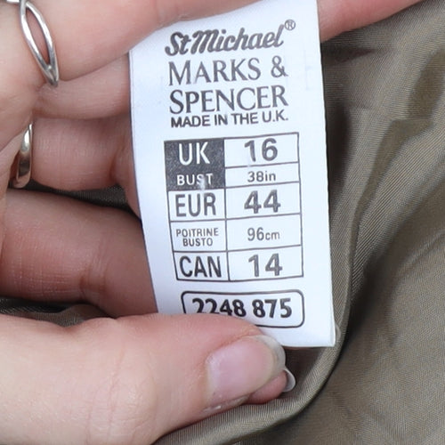 Marks and Spencer Women Brown Size 16 Classic Single-Breasted Blazer