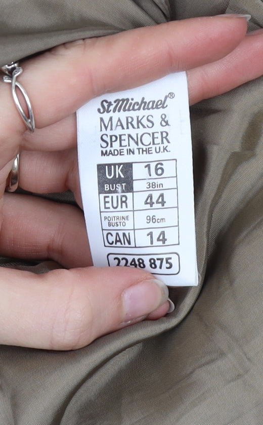 Marks and Spencer Women Brown Size 16 Classic Single-Breasted Blazer