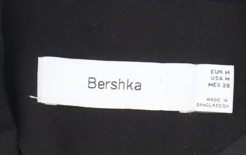 Bershka Womens Black Regular Fit Single-Breasted Blazer M