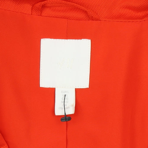H&M Women’s Orange Linen Blend Blazer Jacket Size 14