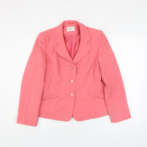 Eastex Women's Pink Linen Blend Blazer Jacket Size 10