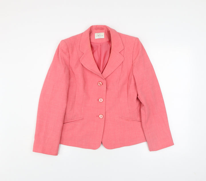 Eastex Women's Pink Linen Blend Blazer Jacket Size 10