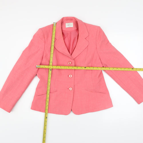 Eastex Women's Pink Linen Blend Blazer Jacket Size 10