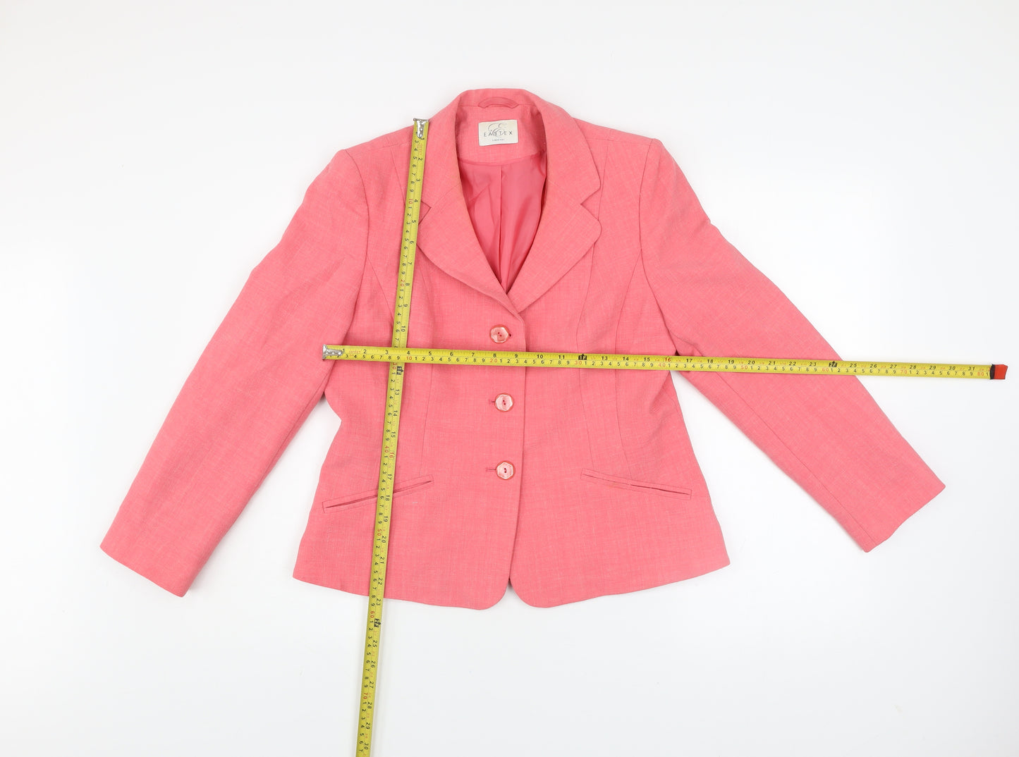 Eastex Women's Pink Linen Blend Blazer Jacket Size 10