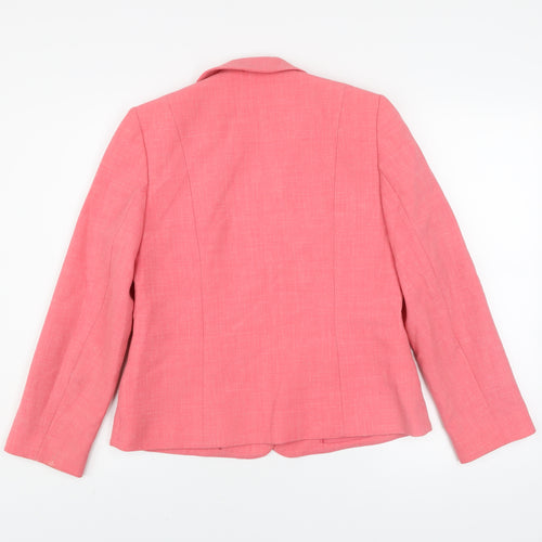 Eastex Women's Pink Linen Blend Blazer Jacket Size 10