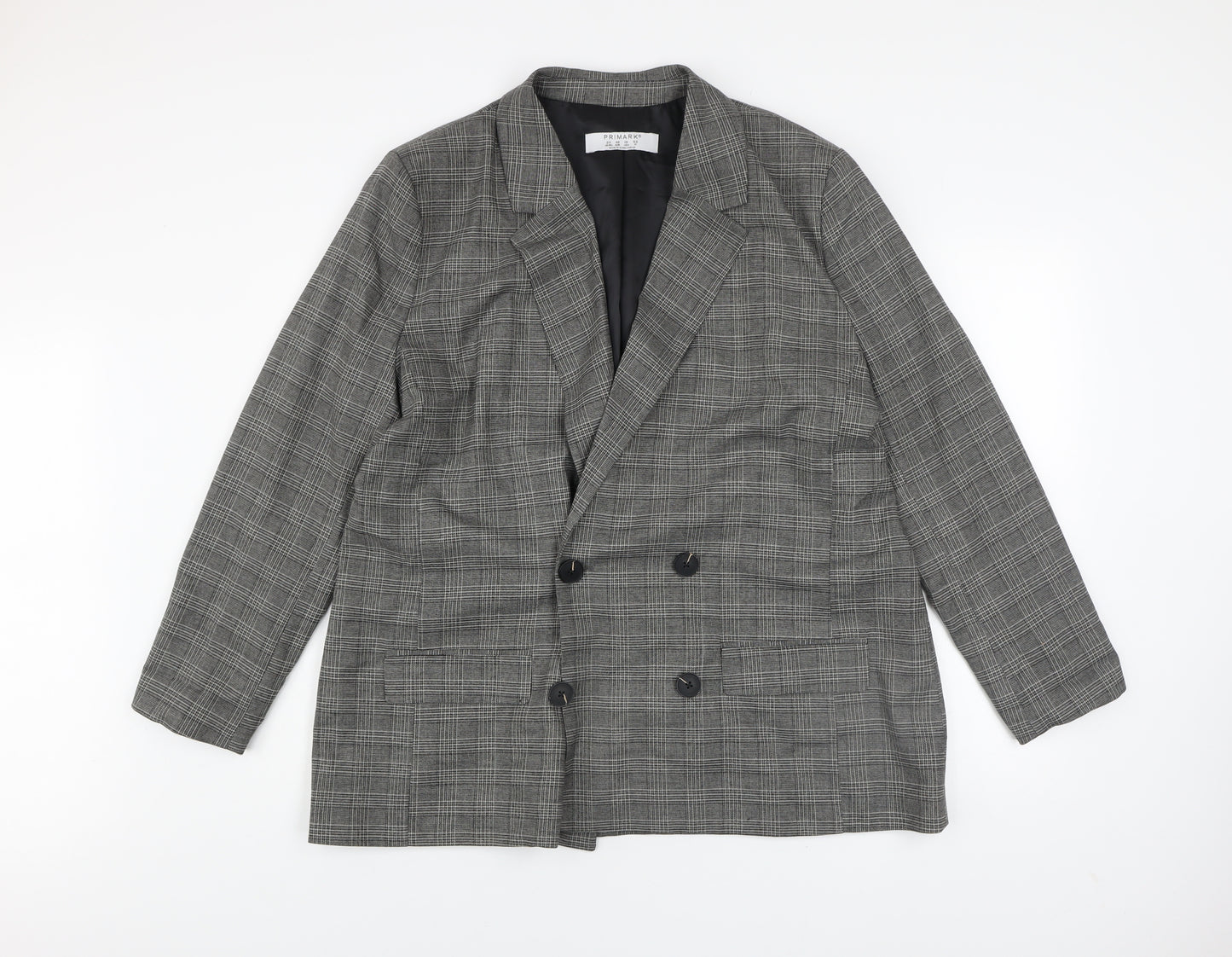 Primark Women’s Grey Check Blazer Size 20 Regular Fit