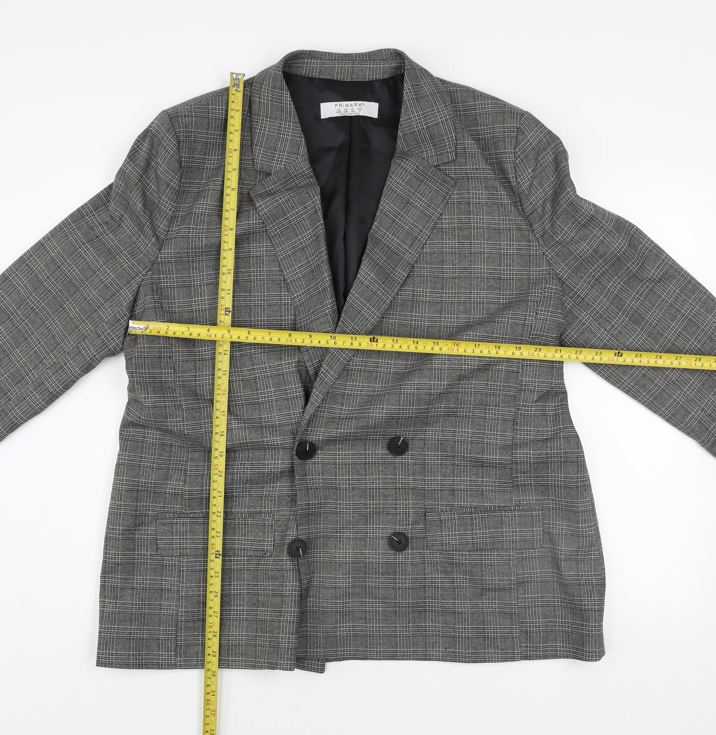 Primark Women’s Grey Check Blazer Size 20 Regular Fit