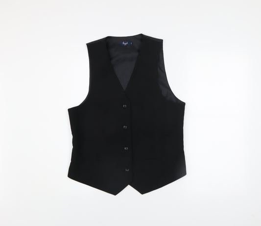 Premier Men's Black Polyester Classic Waistcoat Medium