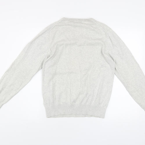 Soviet Mens Grey Cotton V-Neck Pullover Jumper M