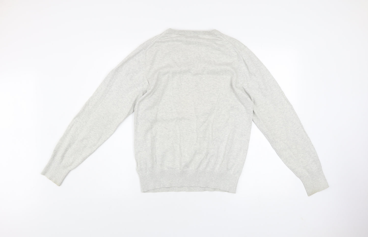 Soviet Mens Grey Cotton V-Neck Pullover Jumper M