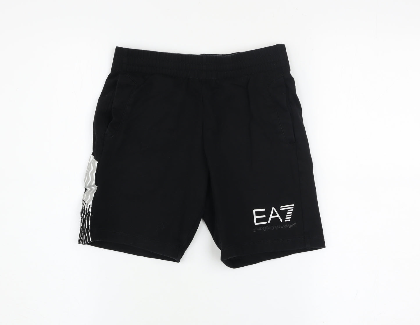 Emporio Armani EA7 Boys Black 8 Years Athletic Activewear Shorts