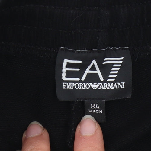 Emporio Armani EA7 Boys Black 8 Years Athletic Activewear Shorts