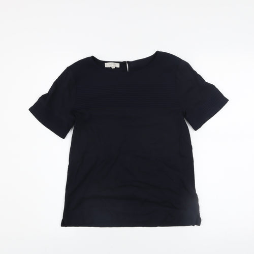 Hobbs Women's Blue Short Sleeve Blouse XS Lightweight Work Top
