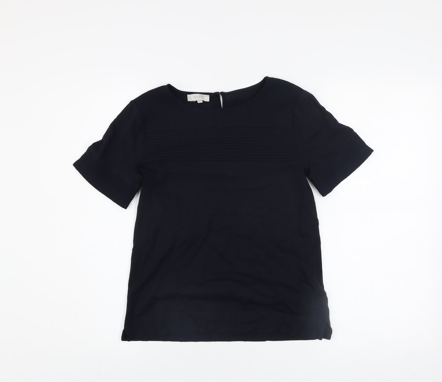 Hobbs Women's Blue Short Sleeve Blouse XS Lightweight Work Top