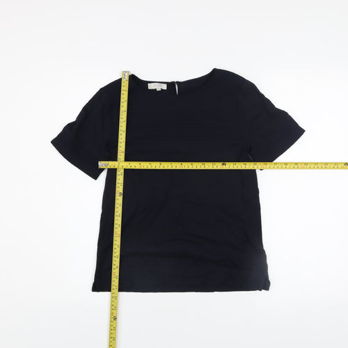 Hobbs Women's Blue Short Sleeve Blouse XS Lightweight Work Top