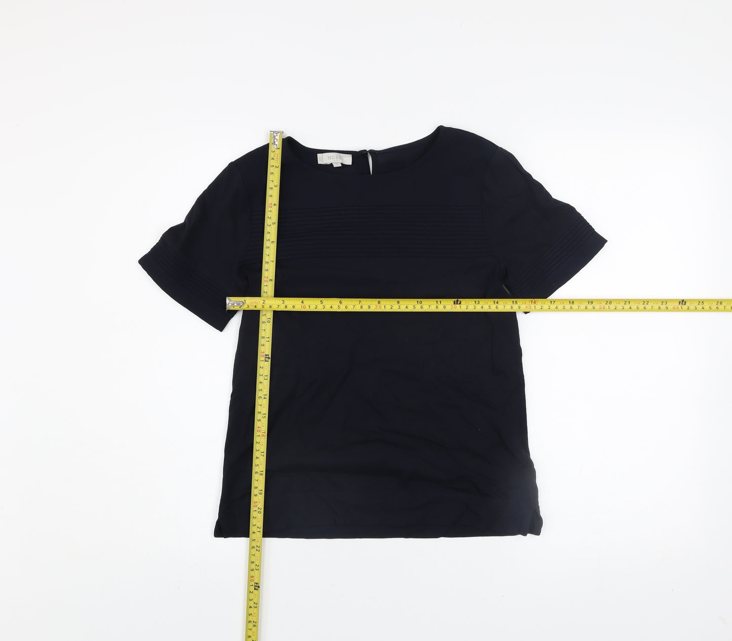 Hobbs Women's Blue Short Sleeve Blouse XS Lightweight Work Top